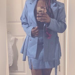 Elegant 2-piece Blazer and Skirt Set